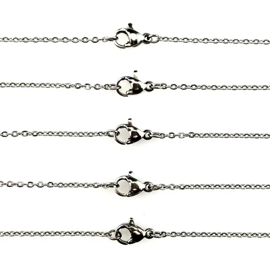 silver color 5x/лот 2 мм цепочка из нержавеющей стали Цепочки и ожерелья 50 см, 60 см, рост: 80 см, 90 см, Радужный цвет серебристый, Золотой разноцветные на цепочке цепи для изготовления ювелирных изделий - Окраска металла: silver color