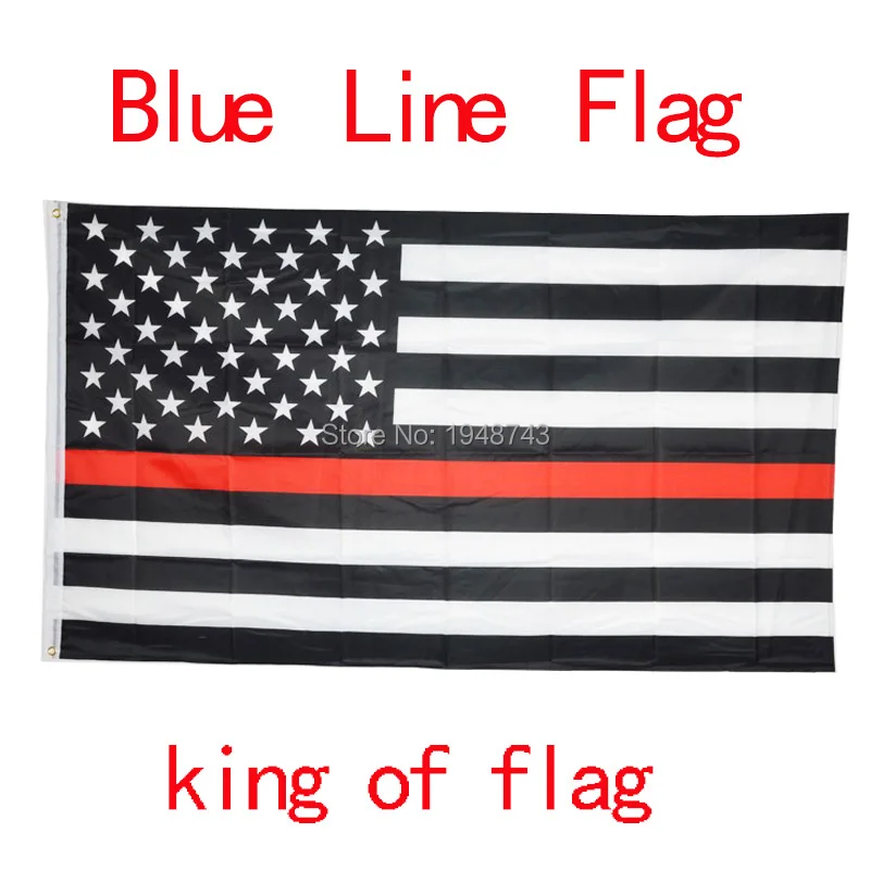Полицейские флаги RedLine тонкие красные лески 3 на 5 футов с синими лесками черные