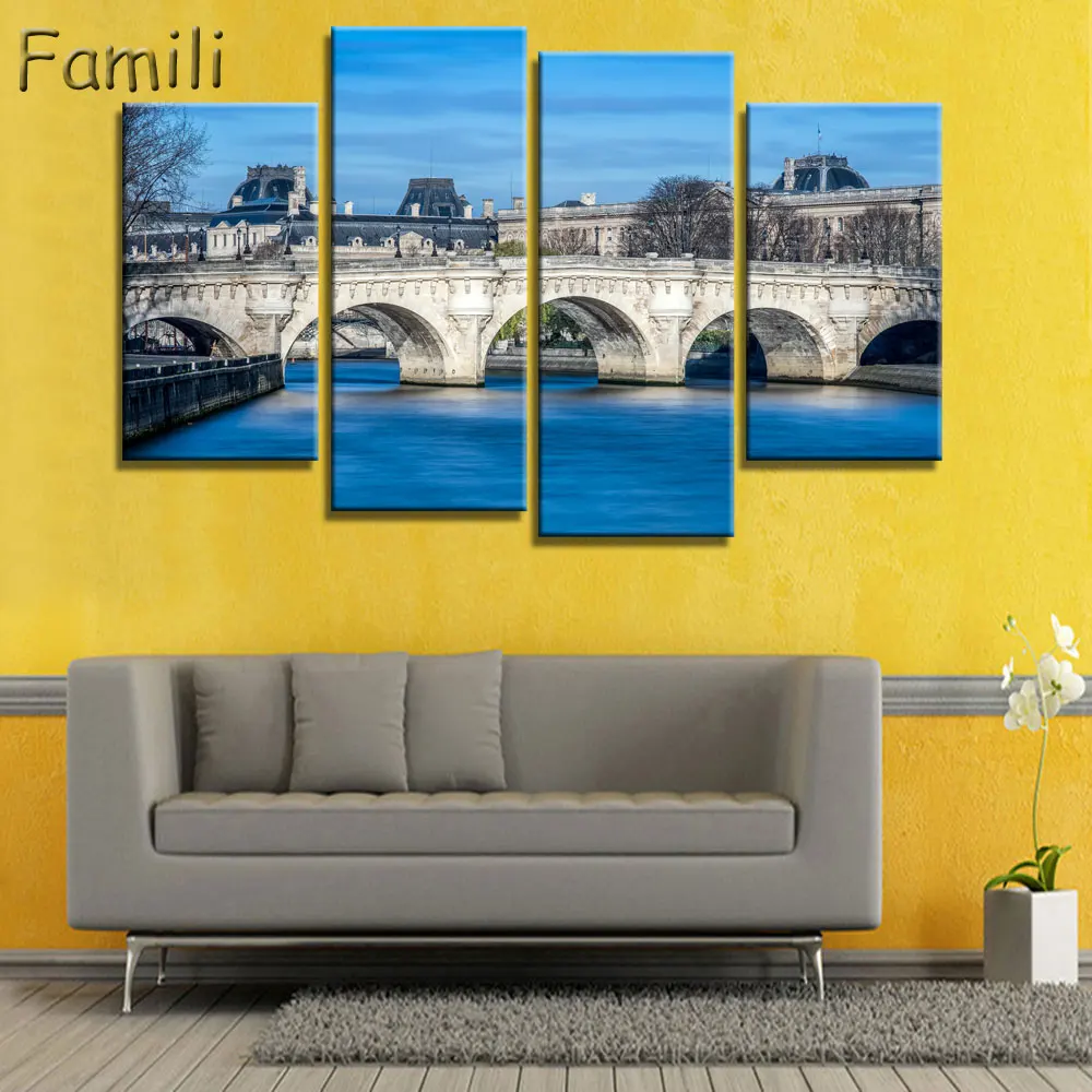 4 панели холст искусство париж триумфальная арка настенная живопись женская