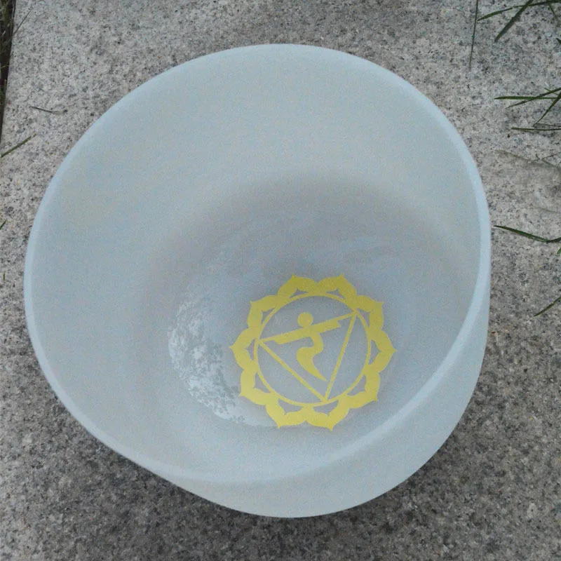 Чаша для пения из матового хрусталя с символом чакры HF 9 дюймов или 10