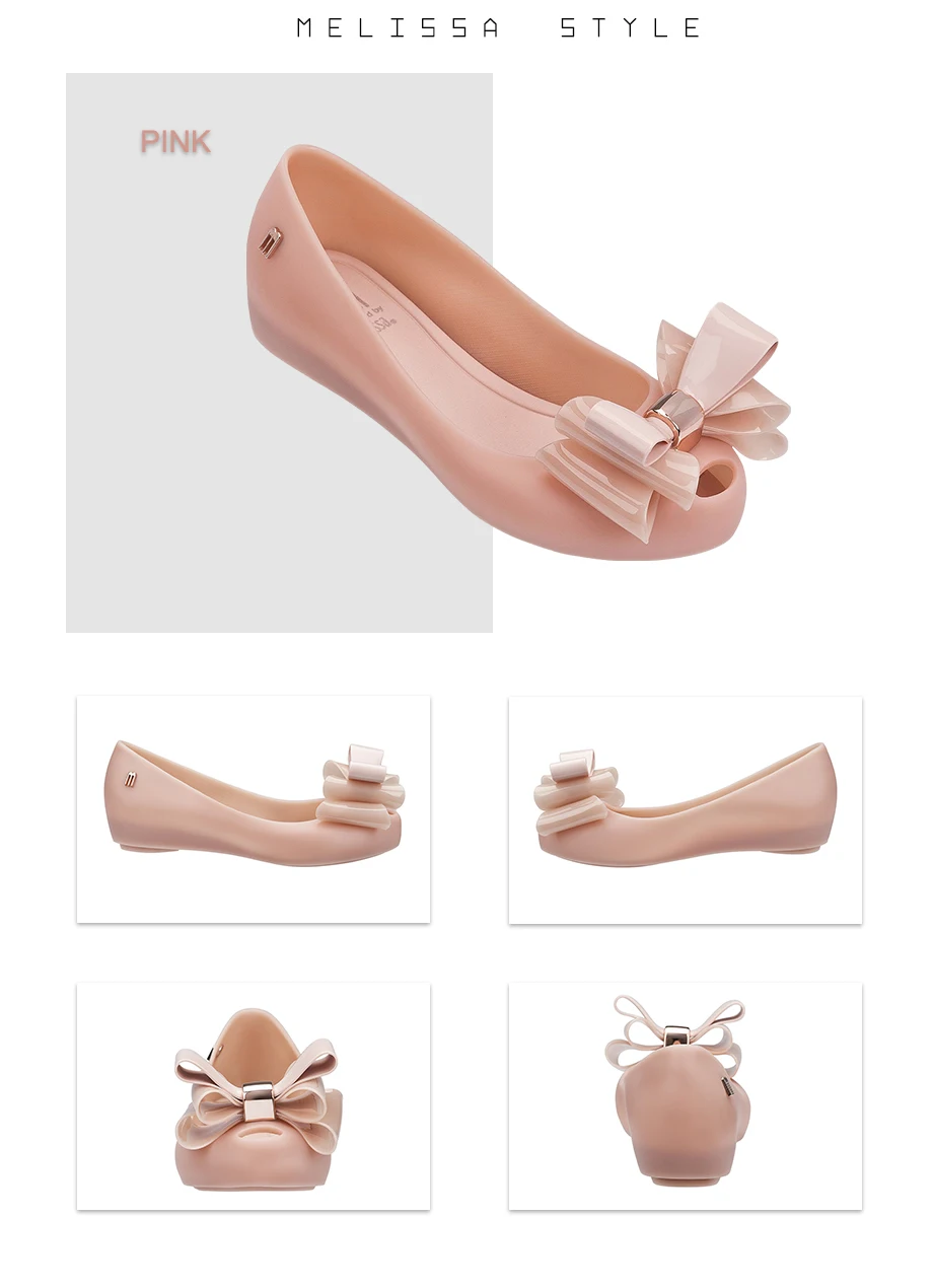 Melissa Ultragirl/Новинка года; женские сандалии на плоской подошве с бантом; Брендовая женская обувь melissa; прозрачные сандалии; женская прозрачная обувь