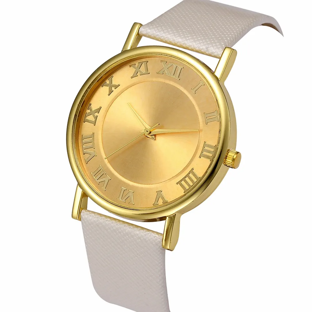 Женские Аналоговые кварцевые часы в стиле ретро с цифровым циферблатом и кожаным