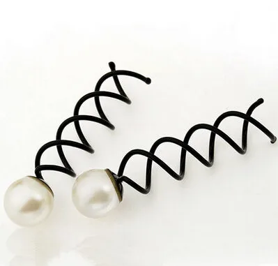 1 шт. Шпилька для волос с имитацией жемчуга|headdress jewelry|pearl spiralhairpin jewelry |