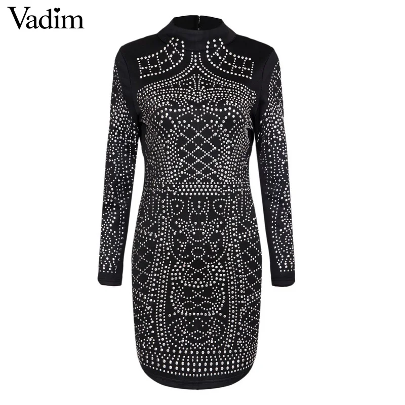 Модное сексуальное облегающее платье с высоким горлом и геометрическим узором