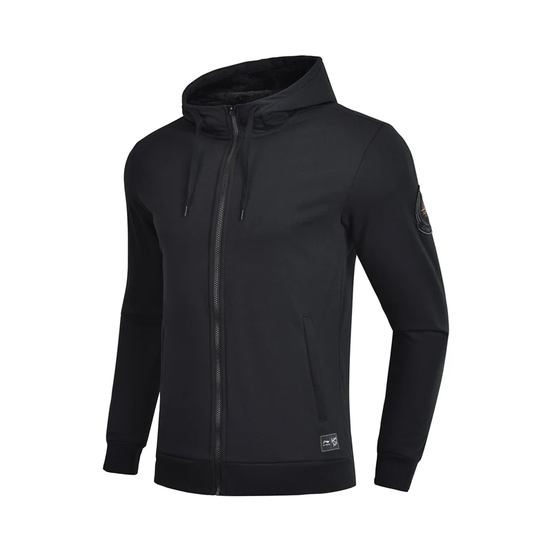 Li-Ning Men The Trend Hoodie Warm Fleece 100% Cotton Regular Fit Zipper LiNing Sports Sweater Hooded Jackets AWDN881 COND18 | Спорт и