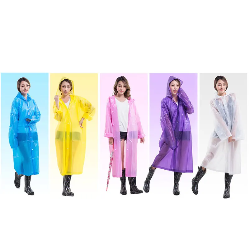 Fashion Women EVA Transparent Raincoat Poncho Portable Environmental Light Long Use Rain Coat HVR88  Дом и
