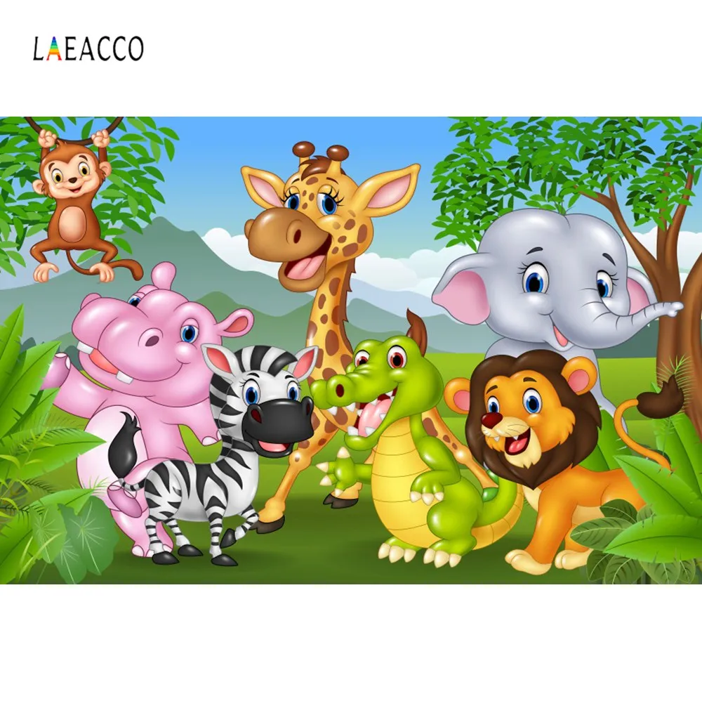 Jungel Safari день рождения фоны лес ребенок мультфильм вечерние Портретные фотографии фоны фотосессия Фотостудия