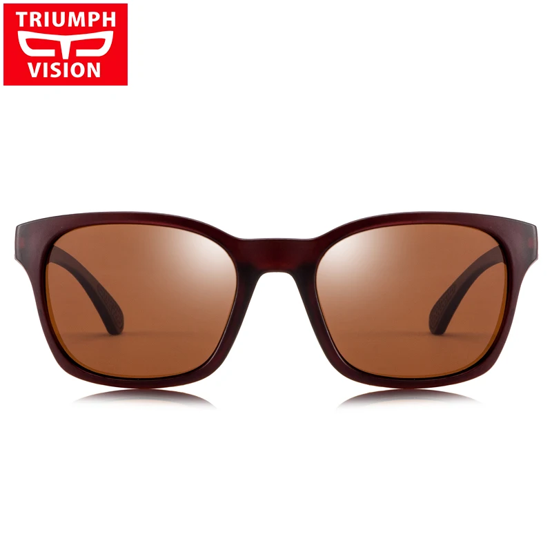 Мужские квадратные солнцезащитные очки TRIUMPH VISION коричневые поляризационные для