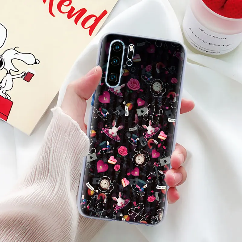 Аниме Алиса в стране чудес чехол для телефона для huawei P30 P30 Pro P9 P10 P20 Lite P Smart Plus View 20 Жесткий PC задний Чехол бант