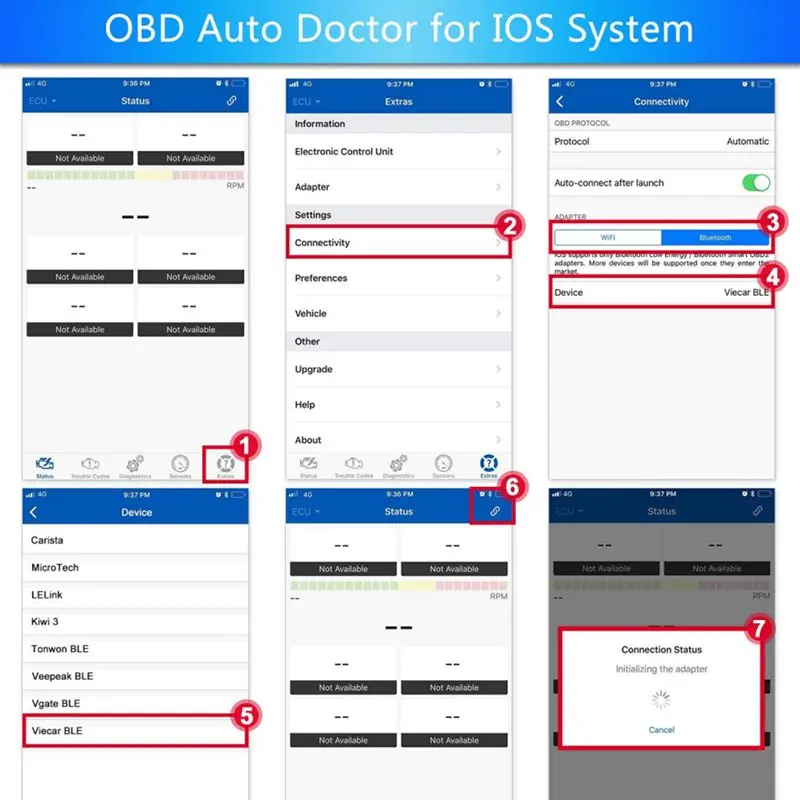 Беспроводной мини-адаптер Сканер ошибок v06h4k OBD2 автомобильный детектор