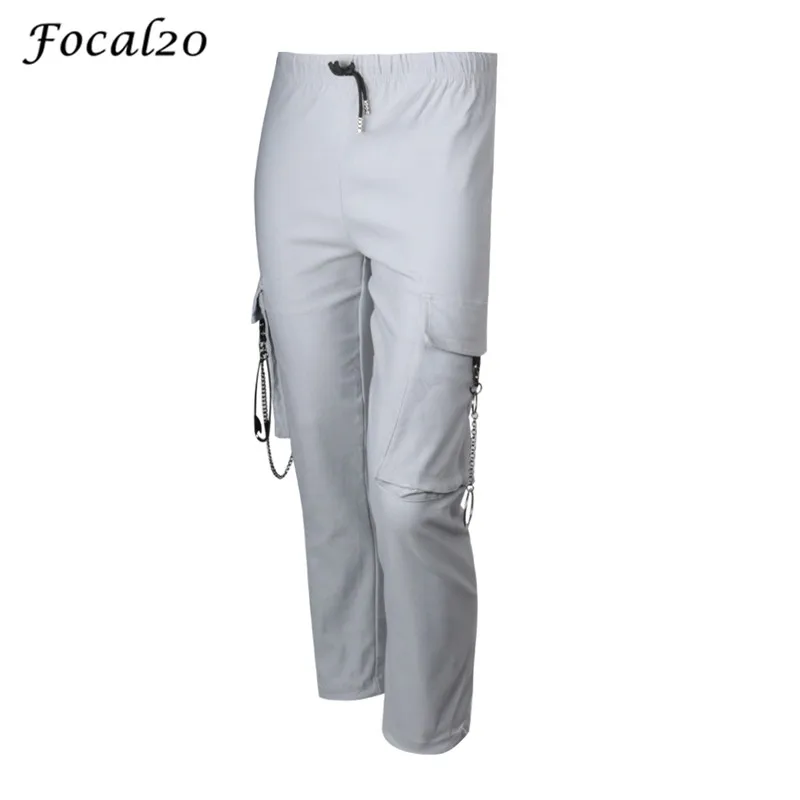 Штаны Focal20 женские с вышивкой Длинные джоггеры цепочкой и эластичным поясом