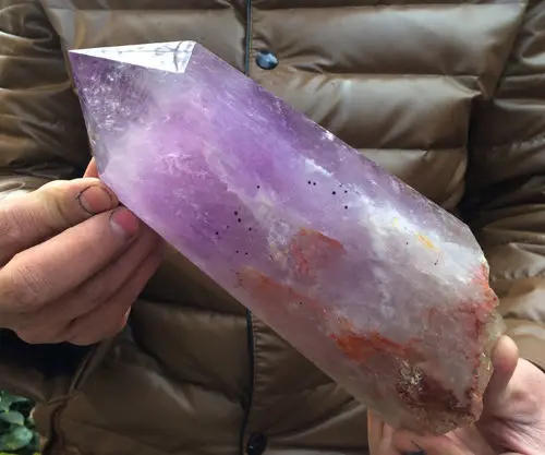 Крупный натуральный аметист кварц драгоценный камень кристалл точка Рейки