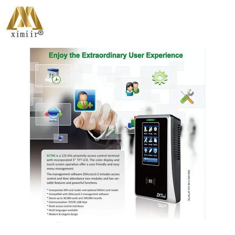 Сенсорный экран linux система 125 кГц RFID карта контроля доступа дверной замок SC700