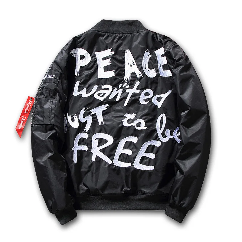 Зимняя модная куртка пилота мужская бейсбольная с вышитыми буквами Мужская