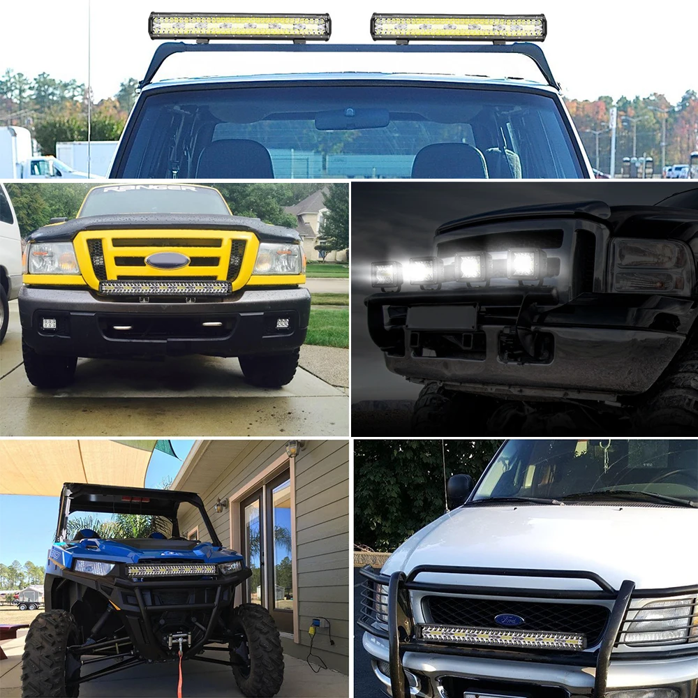 BraveWay Straight LED Light Bar for Car Truck Tractor Boat Spot Flood Combo Beam Led Work Offroad 4x4 4WD Atv Uaz | Автомобили и