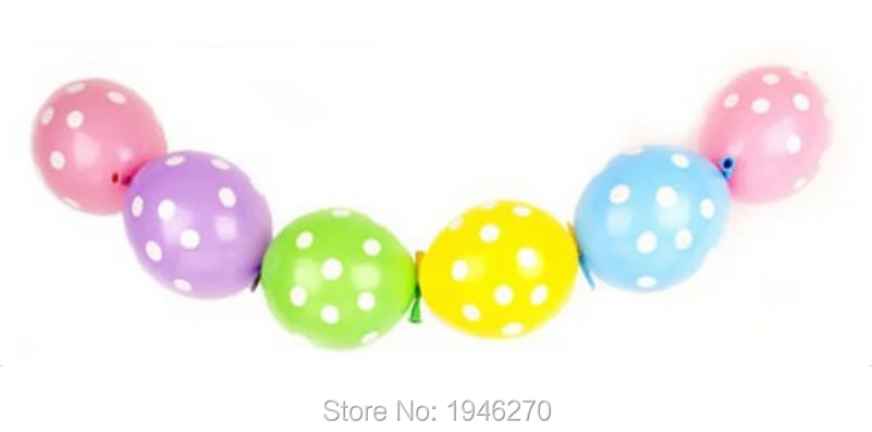 Воздушные шары в горошек с волнистыми звеньями толстый латексный шар хвостом 12