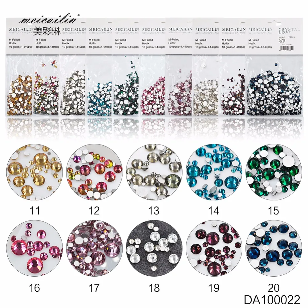 Стразы для дизайна ногтей 1440 шт./упак. кристаллы AB без горячей фиксации