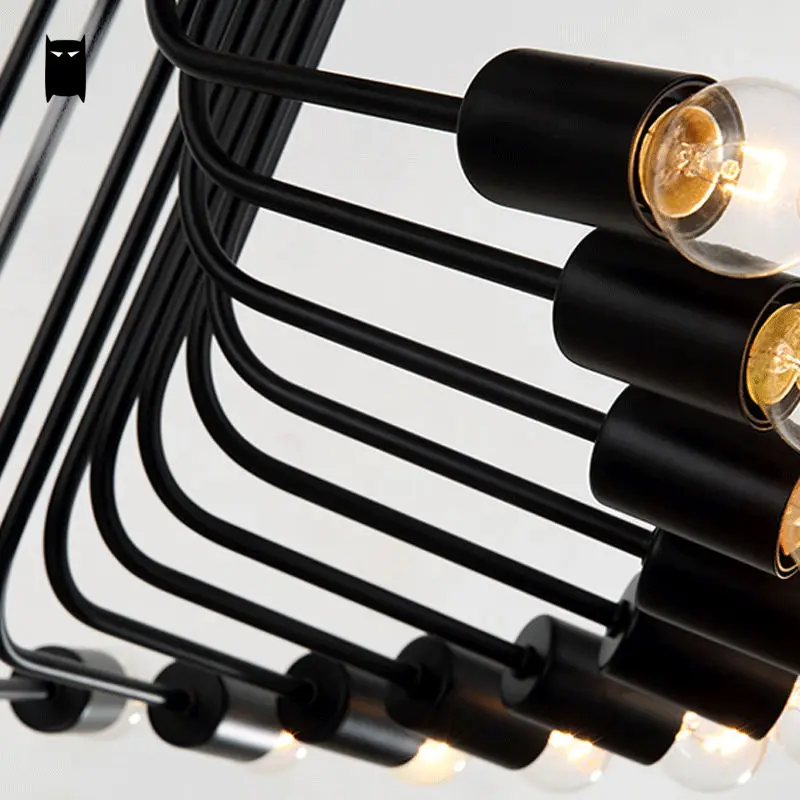 Черный железный подвесной светильник в форме спирали современный ретро