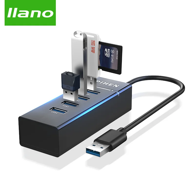 Llano usb хаб 3 0 внешний 4 портовый USB разветвитель для iMac аксессуары ноутбуков мульти