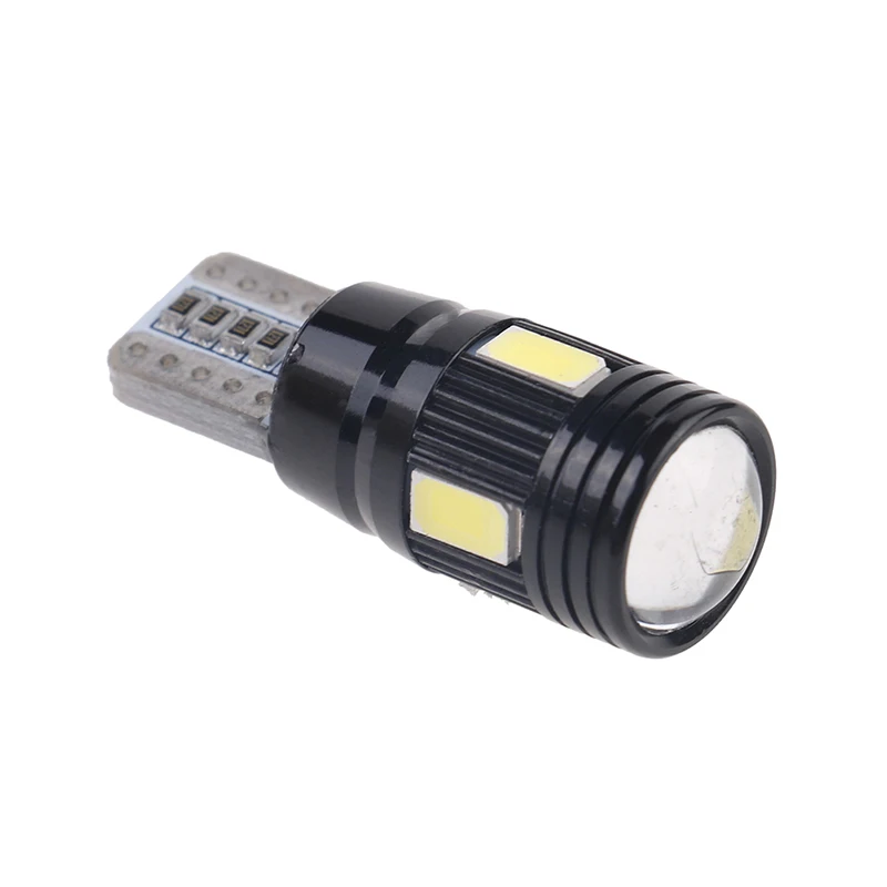 2 шт. T10 светодиодный светильник 5730 6SMD ошибок 12V светодиодные W5W 168 194 объектив 6000K