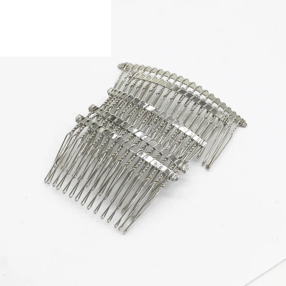 rhodium Чайка 5 шт. мода, стиль, металл сплав железа расчески для волос Пустой Базы 12/15/20 зубы для Для женщин волосы расческой Свадебные для изготовления ювелирных изделий - Цвет: rhodium