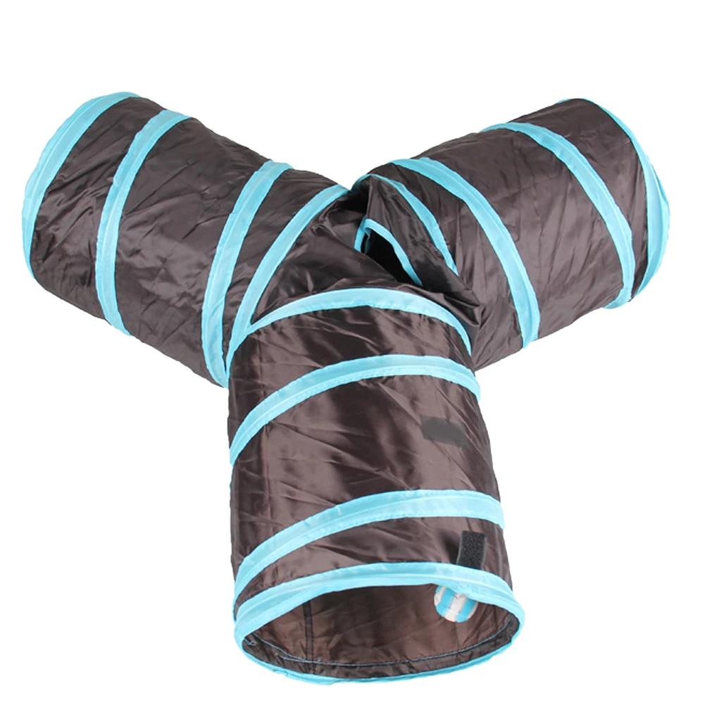 Складные 3 отверстия игрушки для домашних животных туннели улицы кошек обучающая