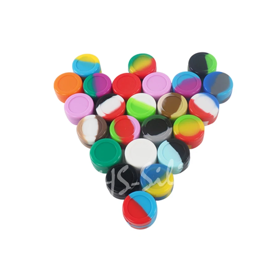 

100 pcs \lot 5 ml wax silicone container accessory mix colors