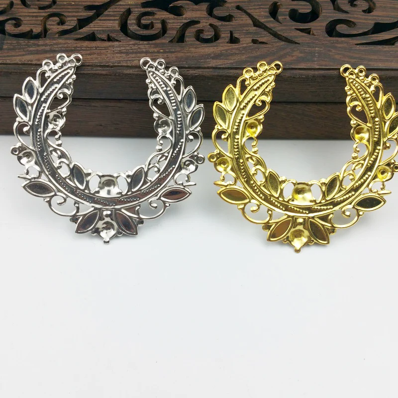 

20pcs 45mm Filigree flower Wraps Metal Charms For Embellishment Scrapbook DIY Jewelry Metal Craft Wraps Box decoration