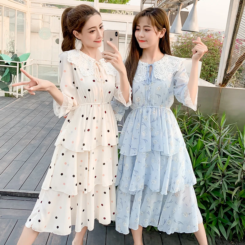 Платье для женщин слои ружья а линейное шифоновое платье 2021 новые летние