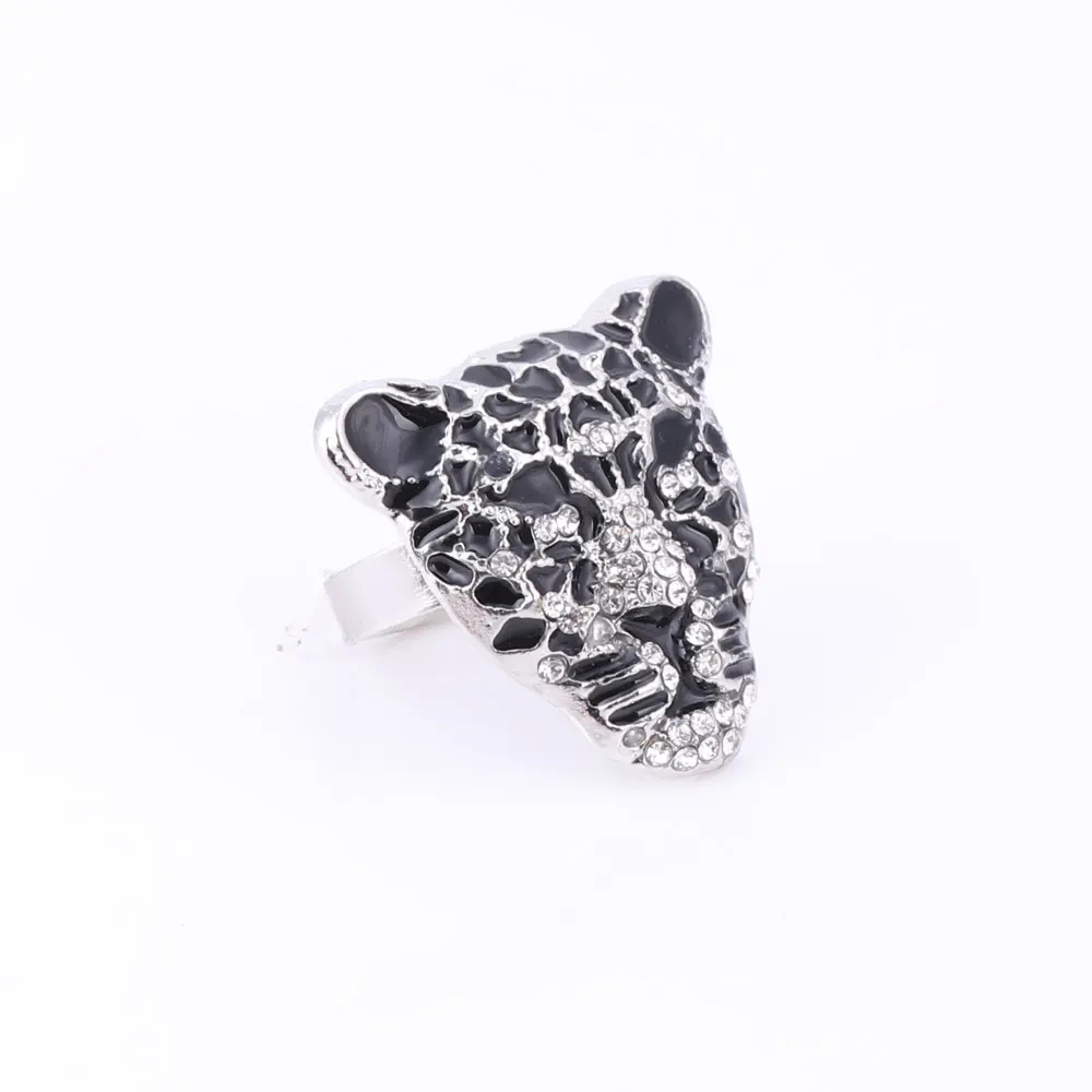 Стильный Леопардовый браслет серьги кольцо ожерелье набор для женщин модный