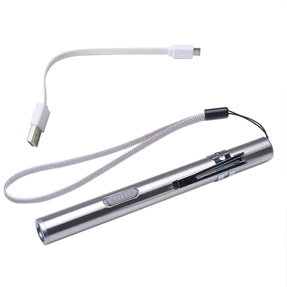 Портативный USB Перезаряжаемый флэш-светильник Фонарь карманный светильник водонепроницаемый фонарь мощный светодиодный для охоты брелок с мини-фонариком 14