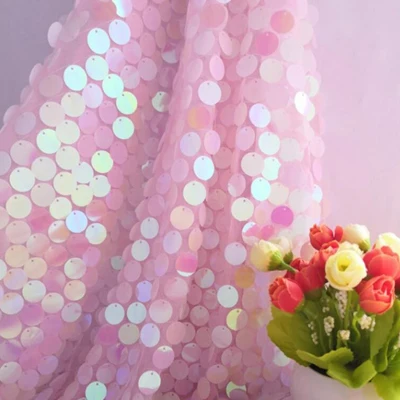Rainbow Light Pink Тканевая декорация в виде рыбьей чешуи с блестками прямая трансляция якорная сеть красный свадебный фон для фотосъемки сетчатая ткань для обрезки - Цвет: Rainbow Light Pink