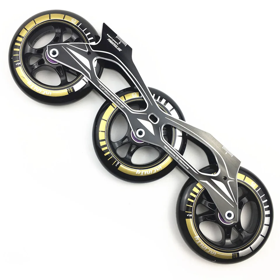 260mm Powerslide Frame& 3* 110 mm 85A Wheels& Bearings for Inline Speed Skating Skates Base for Adult Kids Men Skates DJ68