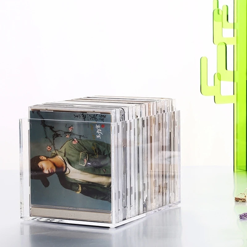 Акриловая коробка для хранения, прозрачная Минималистичная коробка для CD, настольная коробка для хранения, коробка для CD, прозрачный органайзер для мелочей