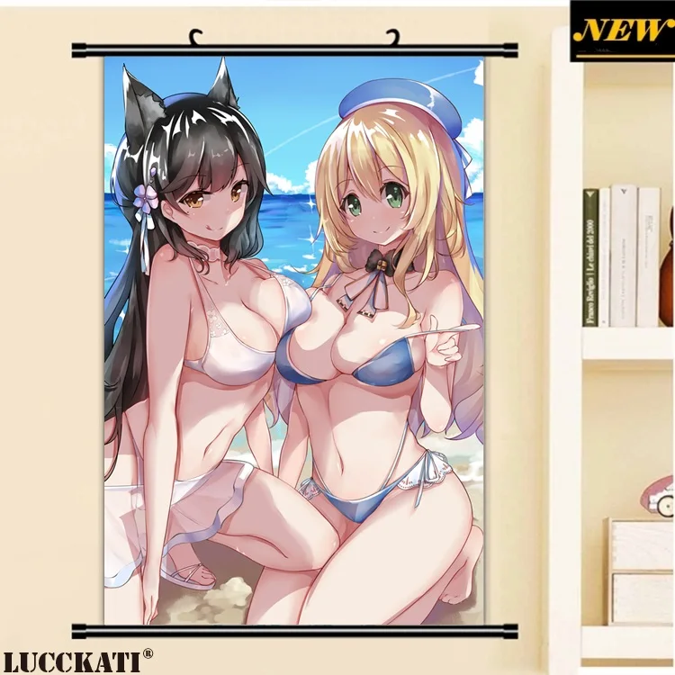 40X60 см Azur переулок Bilan Hangxian игра cameltoe Сексуальная лоли мультфильм аниме Настенная картина плакат прокрутки Ткань Холст Живопись 27 - Цвет: W