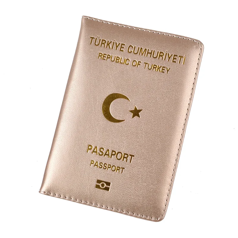 Gold Klsyanyo для Турции, Обложка для паспорта из искусственной кожи, чехлы для турков, мужские и женские, органайзер для паспорта для путешествий - Цвет: Gold