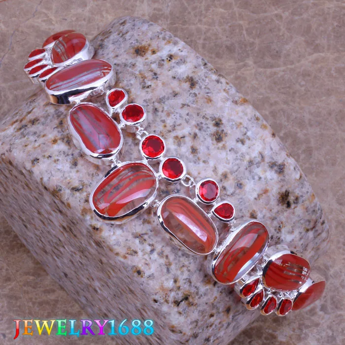 Чудесное ожерелье из красного дихройного стекла покрытое серебром L564 | Украшения