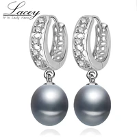 lacey real pearl hoop earringsnatural freshwater pearl earrings for women 925 sterling silver earrings jewelry hot selling