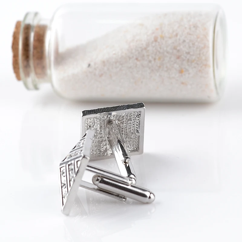 3D пирамида со стразами Запонки женские квадратные треугольные мужские рубашки