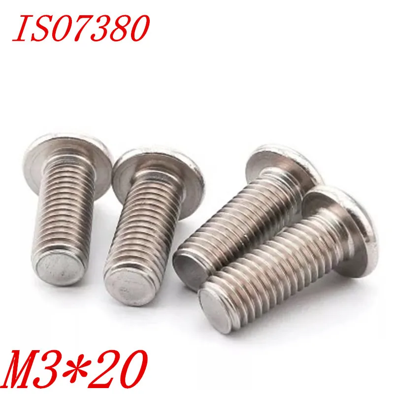 100 шт. ISO7380 304 нержавеющая сталь m3 * 20 M3x20 шестигранные винты с шестигранной