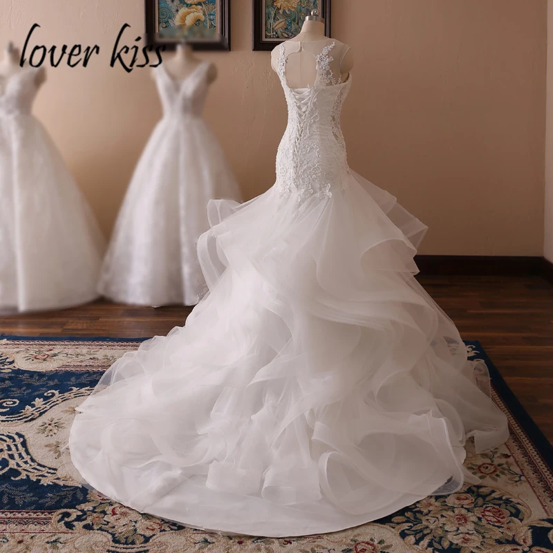 Любовник Поцелуй robe de Mariage принцессы Русалочки свадебное платья для женщин в