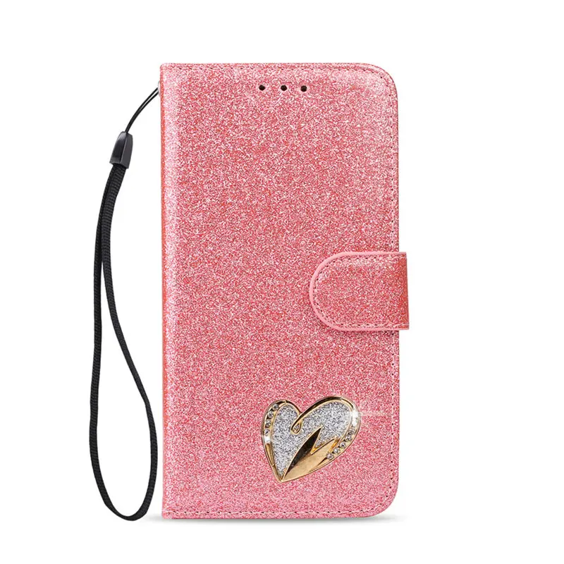 Pink Чехол для телефона Etui, чехол для samsung Galaxy S7 Edge, J3, J5, J7, A3, A5,, S8, S9 Plus, Note 8, 9, с ТПУ, IMD, блестящий флип-кошелек - Цвет: Pink