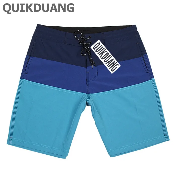 QUIKDUANG шорты-бермуды мужские пляжные шорты быстросохнущие пляжные шорты водостойкие спандекс эластан Доска Шорты повседневные шорты SZ30-38 - Цвет: Синий