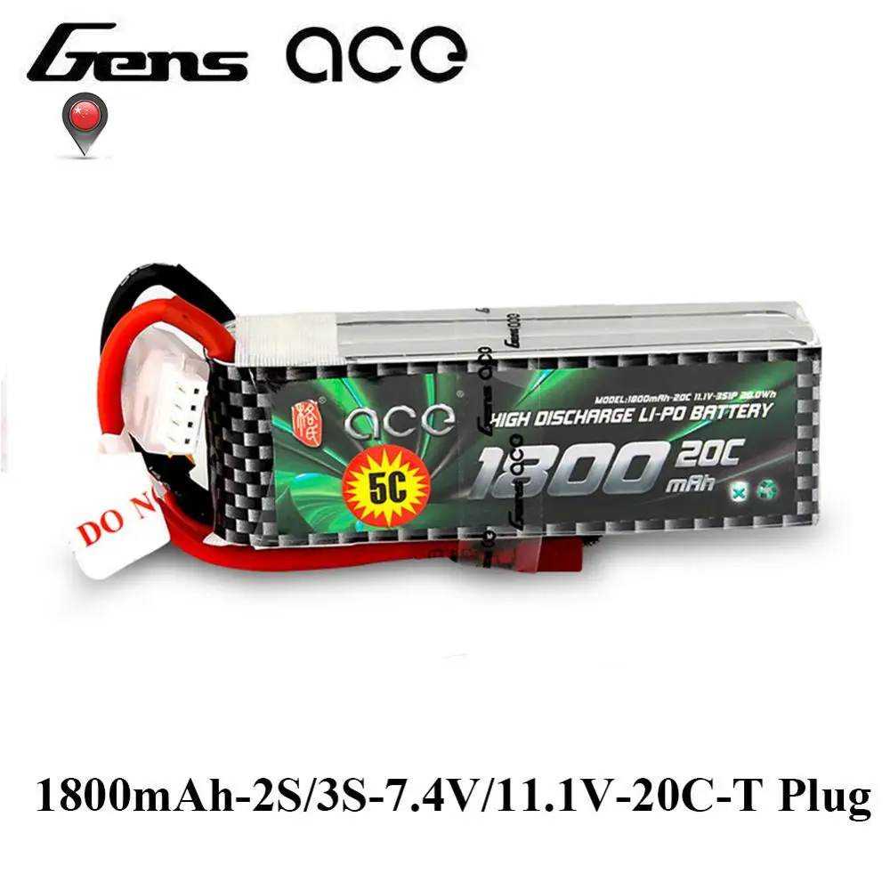 Gens ace 3S Lipo батарея 1800mAh 11 1 V 20C Deans вилка батарейный блок для вертолета маленький 1:16