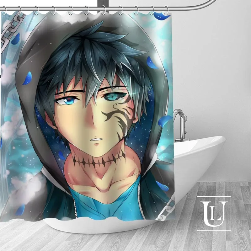 Занавеска для душа с изображением аниме мальчика высокой четкости сделанная из