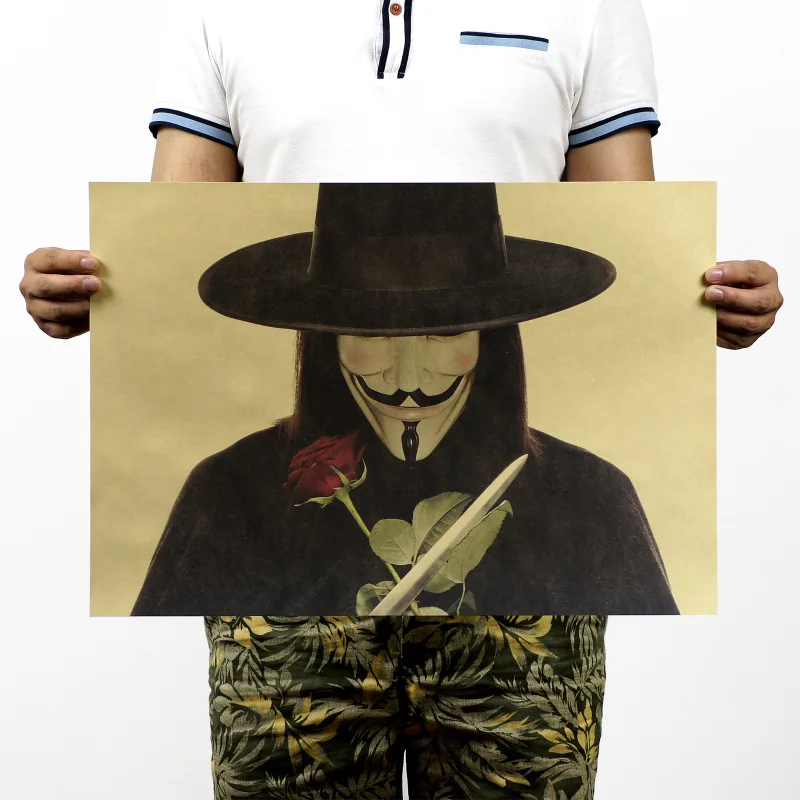 V for Vendetta маска Винтаж крафт Бумага классический постер фильма товары для