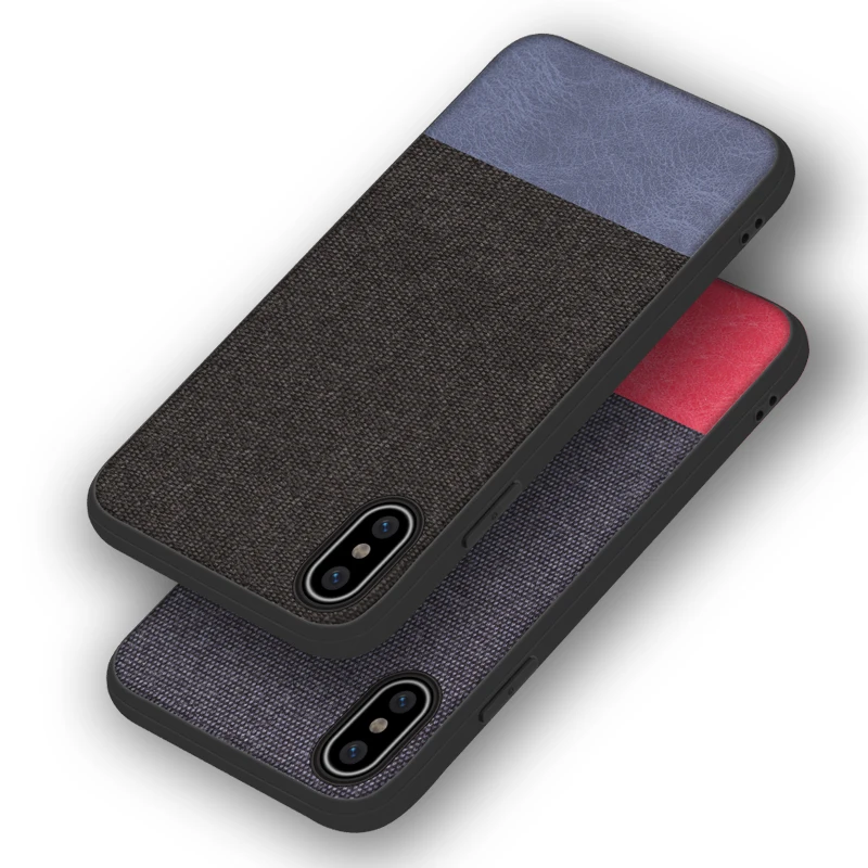 Case For iPhone Xr Luxury Soft Fabric Back Cover Line X Xs Max Protective Business Coque |