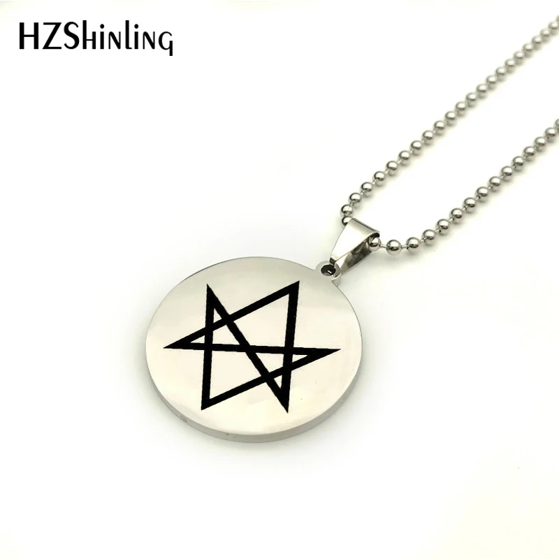 Новинка 2018 ожерелье Hexagram из нержавеющей стали кулон ручной работы круглые