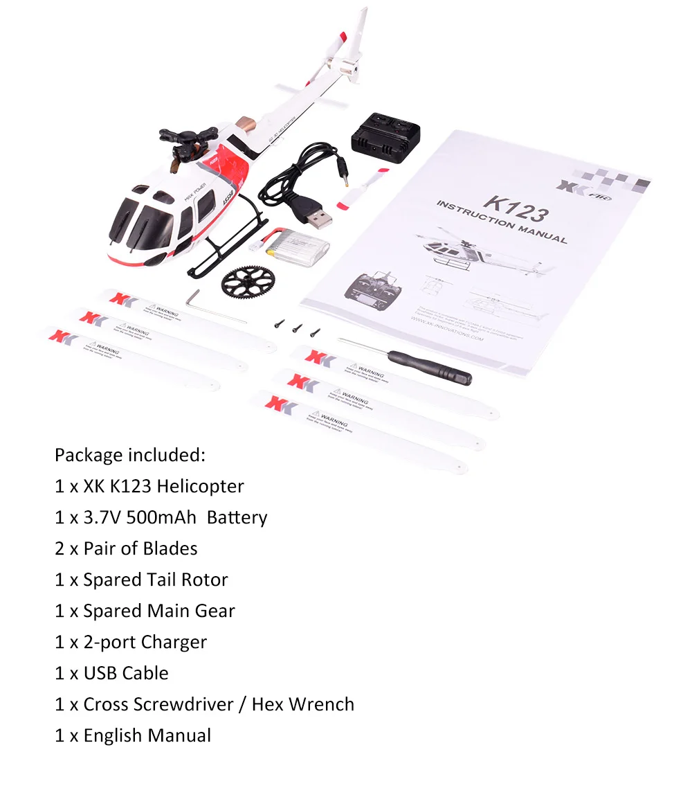 Wltoys XK AS350 K123 6CH 3D 6G система дистанционного управления игрушка бесщеточный мотор RC вертолетный передатчик совместим с FUTABA S-FHSS