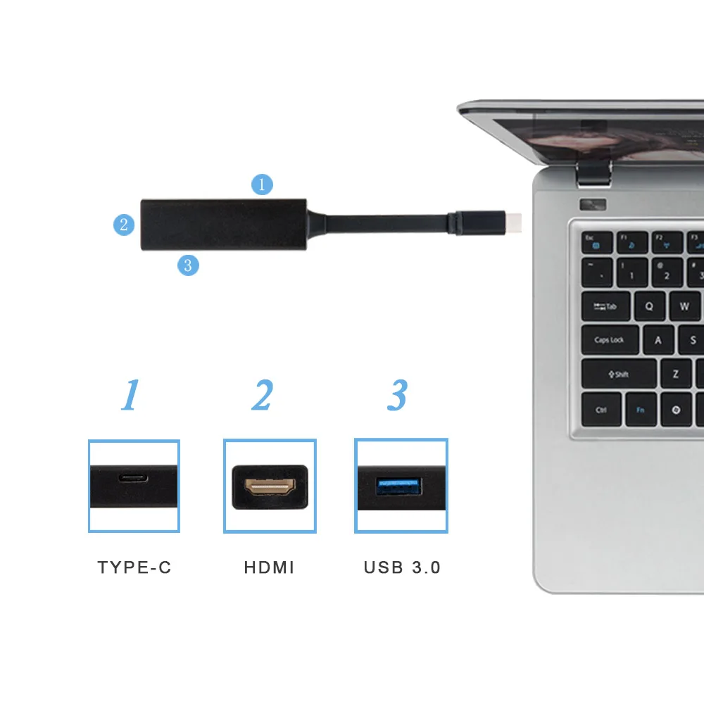 USB c концентратора leadzoe 3.1 Type-C HDMI адаптер 4 К + 3.0 USB-C конвертер кабель цифровой